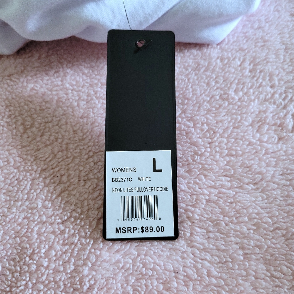 bebe Sport⛹️ "Neon Lites" Pullover Hoodie with Thumb👍 Holes - NWT - Picture 16 of 16